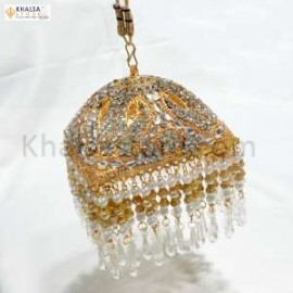 Square Shaped Gold platted 6 inches Chattar With W..