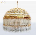 Gold plated 6 inches Chattar With White studs ( 15 cm )